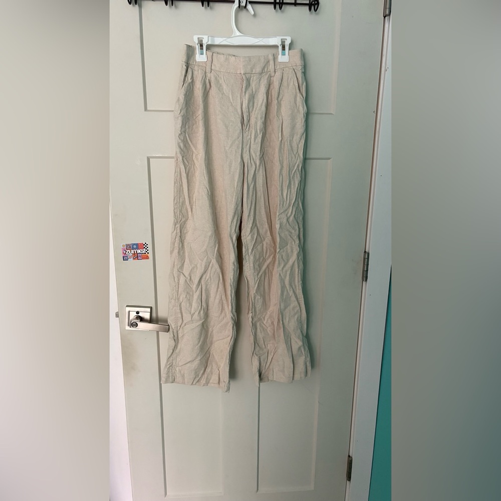 Hollister Cream Chinos Relaxed Fit Linen